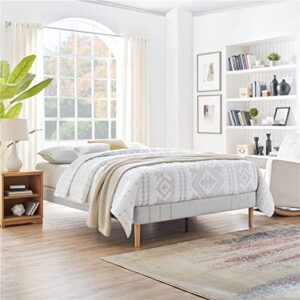classic brands eternity soft grey upholstered bed frame, queen