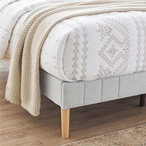 Classic Brands Eternity Soft Grey Upholstered Bed Frame, Queen