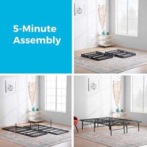 Linenspa 14 Inch Folding Metal Platform Bed Frame - 13 Inches of Clearance - Tons of Under Bed Storage - Heavy Duty Construction - 5 Minute Assembly - Full
