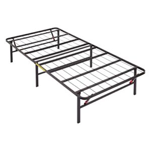 amazon basics foldable metal platform bed frame with tool free setup, 14 inches high, twin xl, black