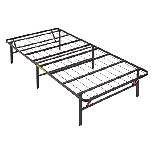 Amazon Basics Foldable Metal Platform Bed Frame with Tool Free Setup, 14 Inches High, Twin XL, Black