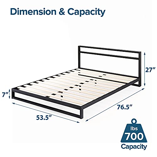 ZINUS Trisha Metal Platforma Bed Frame with Headboard / Wood Slat Support / No Box Spring Needed / Easy Assembly, Full