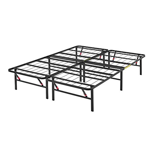 Amazon Basics Foldable Metal Platform Bed Frame with Tool Free Setup, 14 Inches High, Full, Black