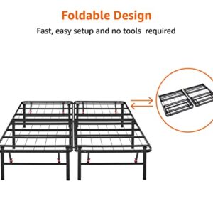 Amazon Basics Foldable Metal Platform Bed Frame with Tool Free Setup, 14 Inches High, Full, Black