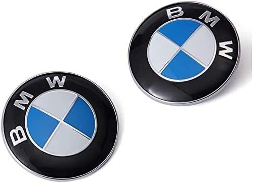 Tuborun 2Pcs Replacement for BMW Hood and Trunk Emblems 82mm + 74mm Badge for X3 X5 X6 3 4 5 6 7 8 Series 325i 328i E46 E30 E36 E34 E38 E39 E60 E65 E90 All Models