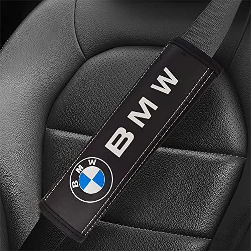 Olovemei Replacement Universal Car Seat Belt Cover 2pcs for BMW Series,Carbon Fiber Seat Belt Shoulder Pads/Leather Seat Belt/Cushions Protective Sleeves