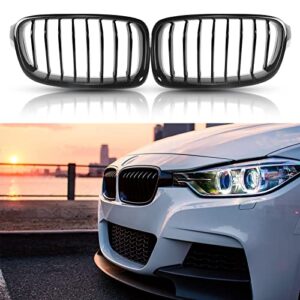 Vashly F30 F31 Grill Stripes Front Grille Kidney Grill Compatible with BMW 3 Series F30 F31 2012-2018 Replacement High Gloss Black Single Slat