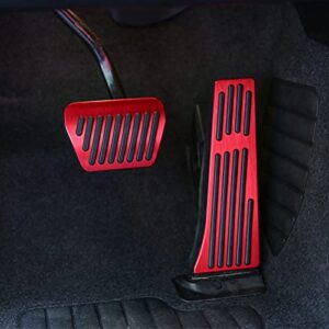 Thenice for BMW 3 4 5 7 Series X3 X4 X5 X6 X7 Anti-Slip Foot Pedals Aluminum Automatic Brake and Gas Accelerator Pedal No Drilling Covers -Red