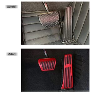 Thenice for BMW 3 4 5 7 Series X3 X4 X5 X6 X7 Anti-Slip Foot Pedals Aluminum Automatic Brake and Gas Accelerator Pedal No Drilling Covers -Red