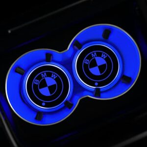 lenatuik 2 pieces led cup holder lights car coasters 7 colors pad usb cup mat for drink coaster accessories interior decoration atmosphere lamp fit for bmw car truck suv model, white
