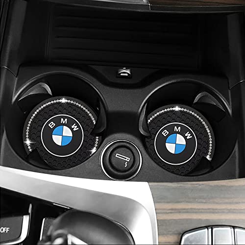 2.75 Inches Car Interior Accessories Bling Cup Holder Insert Drink Coaster Silicone Anti-Slip Mat Fit for BMW 1 3 5 7 Series F30 F35 320li 316 Car SUV Truck 2PCS