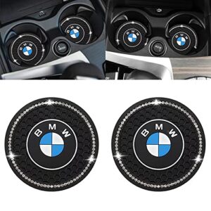 2.75 Inches Car Interior Accessories Bling Cup Holder Insert Drink Coaster Silicone Anti-Slip Mat Fit for BMW 1 3 5 7 Series F30 F35 320li 316 Car SUV Truck 2PCS