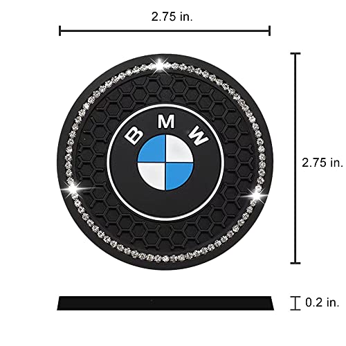 2.75 Inches Car Interior Accessories Bling Cup Holder Insert Drink Coaster Silicone Anti-Slip Mat Fit for BMW 1 3 5 7 Series F30 F35 320li 316 Car SUV Truck 2PCS