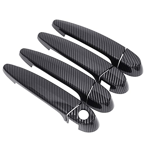 NewYall Pack of 4 Front Rear Left and Righr Carbon Fiber ABS Exterior Door Handle Cover