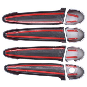 NewYall Pack of 4 Front Rear Left and Righr Carbon Fiber ABS Exterior Door Handle Cover