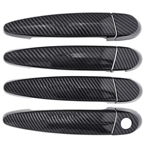 NewYall Pack of 4 Front Rear Left and Righr Carbon Fiber ABS Exterior Door Handle Cover