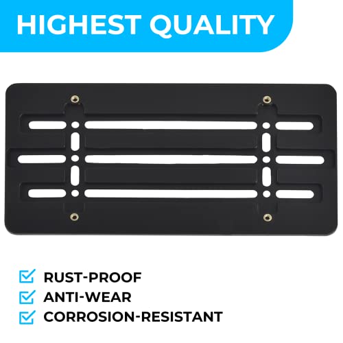 Front Bumper License Plate Bracket for BMW 2000-2023, Plate Holder Set w 6 Unique Screw Bolts & Wrench Kit, License Tag Mounting Kit, Quality Plate Holders, Premium Car & Truck Accessories