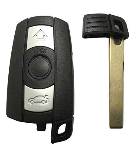 3 Buttons Keyless Remote Car Key Fob Fit for BMW 3 5 Series X5 X6 315MHz KR55WK49127 KR55WK49123 (Black)