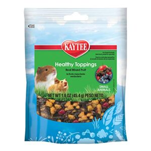 kaytee healthy toppings mixed fruit treat for small animals 1.6 oz, 12 pack