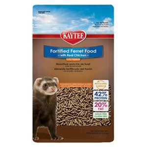 kaytee fortified premium pet ferret food grain free & gluten free with chicken, 4 pound