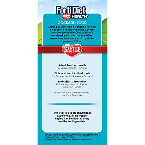 Kaytee Forti-Diet Pro Health Cockatiel Pet Bird Food, 5 Pound