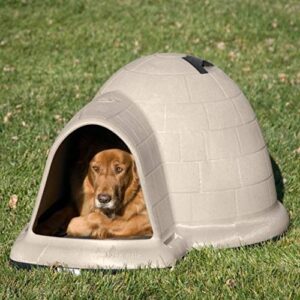 Petmate Indigo Dog House (Igloo Dog House, Made in USA with 90% Recycled Materials, All-Weather Protection Pet Shelter) for Large Dogs 50 to 90 pounds