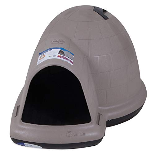 Petmate Indigo Dog House (Igloo Dog House, Made in USA with 90% Recycled Materials, All-Weather Protection Pet Shelter) for Large Dogs 50 to 90 pounds