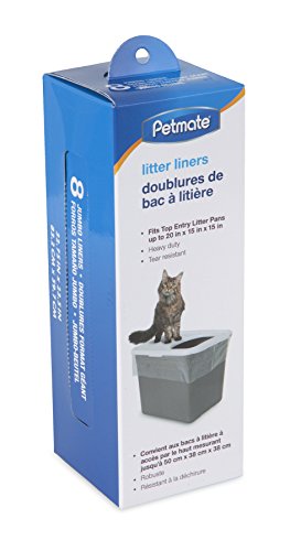 Petmate TOP ENTRY LITTER PAN LINERS Dark Grey 8 Count (Pack of 1)