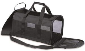 petmate soft-sided kennel cab pet carrier,black,up to 15lbs, 17 x 10 x 10 (21329)