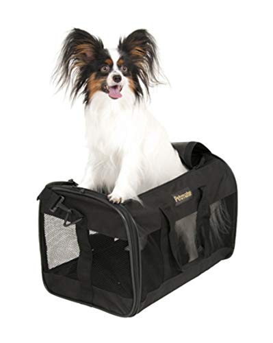 Petmate Soft-Sided Kennel Cab Pet Carrier,Black,Up to 15lbs, 17 X 10 X 10 (21329)