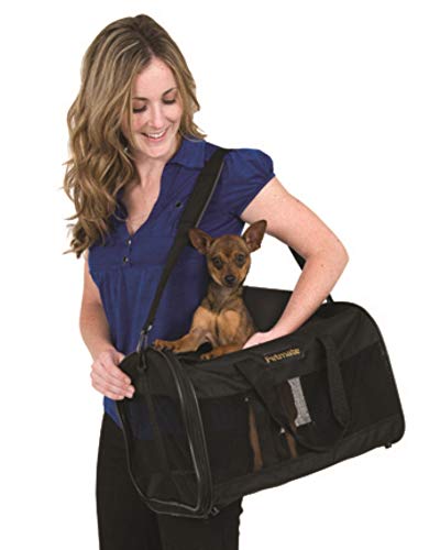 Petmate Soft-Sided Kennel Cab Pet Carrier,Black,Up to 15lbs, 17 X 10 X 10 (21329)