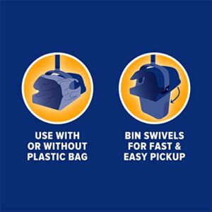 Arm & Hammer Swivel Bin & Rake Pooper Scooper Waste Management System (2 Bonus Heavy Duty Handle Tie Waste Bags Included for Premium Odor Control)