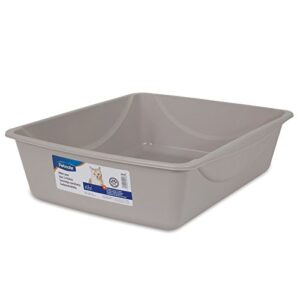 Petmate Open Cat Litter Box, Large Nonstick Litter Pan Durable Standard Litter Box, Mouse Grey Great for Small & Large Cats Easy to Clean & USA Made