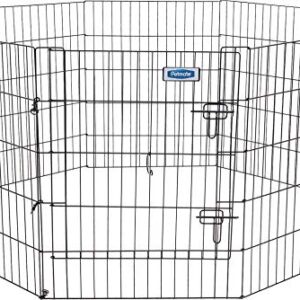 Petmate 30-Inch by 24-Inch 8-Panel Exercise Pen with Step Through Door,Black