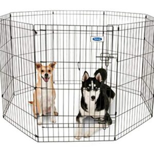 Petmate 30-Inch by 24-Inch 8-Panel Exercise Pen with Step Through Door,Black