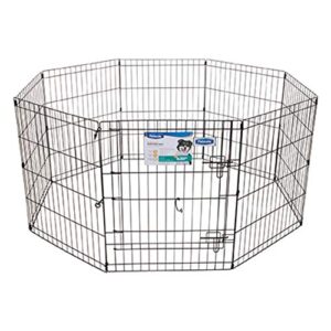 Petmate 30-Inch by 24-Inch 8-Panel Exercise Pen with Step Through Door,Black