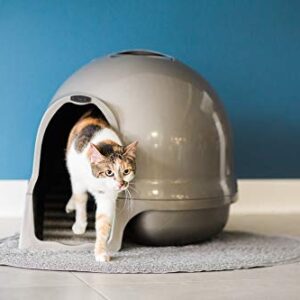 Petmate Booda Clean Step Cat Litter Box Dome (Made in the USA with 95% Recycled Materials)- Brushed Nickel