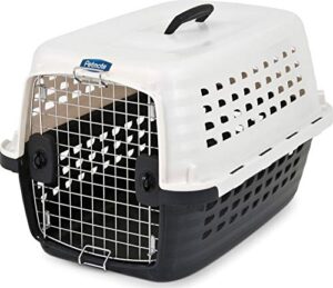 petmate 41032 compass fashion kennel cat and dog kennel, 10-20 lb., pearl white/black