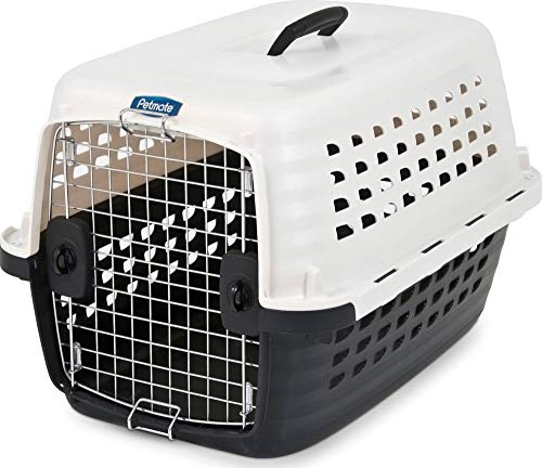 Petmate 41032 Compass Fashion Kennel Cat and Dog Kennel, 10-20 lb., Pearl White/Black