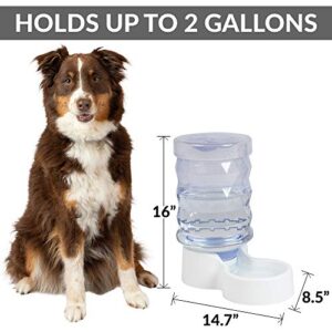 PetFusion H2O Gravity Pet Water Dispenser. Durable 2.5 Gallon Water Feeder. Automatic Water Station for Cats & Small, Medium, Large Dogs, Transparent (PF-GW1)
