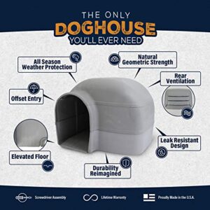 Petmate Husky Dog House for Dogs Up to 90 Pounds, Grey