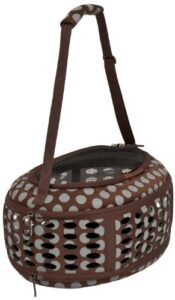 petmate 21789 curvations underseat small pet traveler with dots, brown/gray