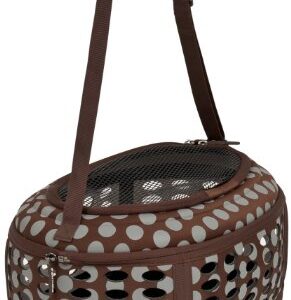 Petmate 21789 Curvations Underseat Small Pet Traveler with Dots, Brown/Gray