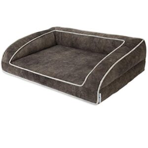 petmate la-z-boy duke orthopedic sofa dog bed, mocha, 37″ x 28″