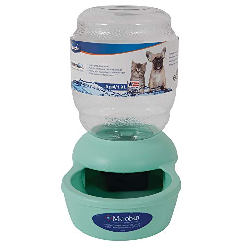 Petmate Replendish Gravity Waterer Mint Cat Bowl, 0.5 Gallon, X-Small, Grey/Transparent