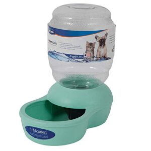 Petmate Replendish Gravity Waterer Mint Cat Bowl, 0.5 Gallon, X-Small, Grey/Transparent