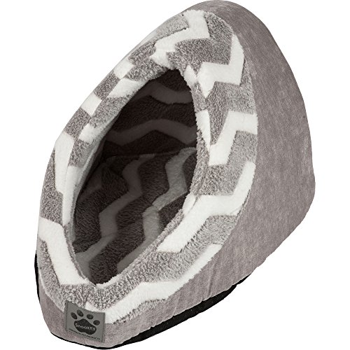 Petmate Precision Pet SnooZZy Hip as a Zig Zag Hide and Seek Bed, Gray and White