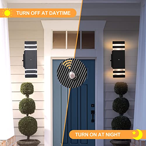 TEBLAMPUE Porch Lights with GFCI Outlet, Dusk to Dawn Outdoor Lights with Outlet, IP65 Waterproof Anti-Rust Exterior Light Fixture Outside Wall Sconce for House Porch Garage Front Door