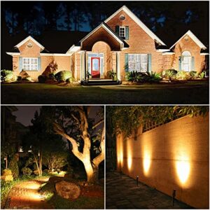 VOLISUN Outdoor Uplights,Low Voltage Landscape Spotlights with Transformer and 95.34ft Cable,IP65 Waterproof,Outdoor Uplights for House,Fence,Tree,Flags, Backyard (8 Packs, Warm White)