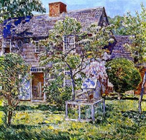 frederick childe hassam old mulford house, east hampton 1930 brigham young university museum of art provo, ut 30″ x 29″ fine art giclee canvas print (unframed) reproduction